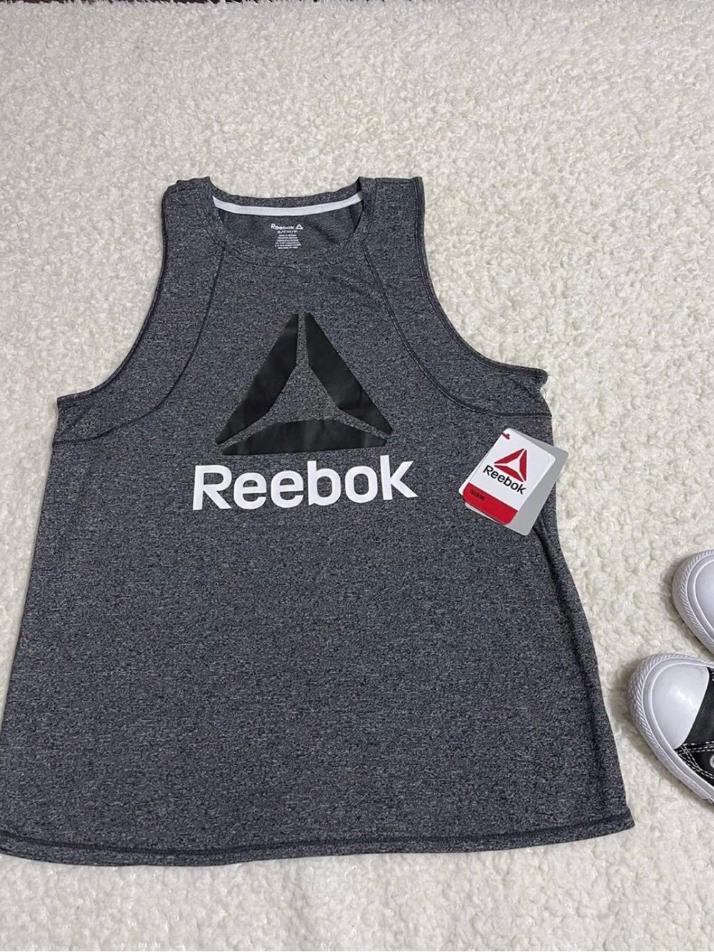 Reebok Charcoal Heather Logo Tank Top
